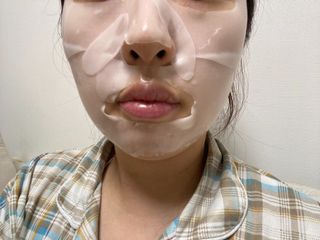 블로그 [웰더마] 프리미엄 사파이어 콜라겐 임팩트 피팅 마스크(4매입/1BOX) — 4점을 준 리뷰어가 2025년 5월 올린 사용 사진