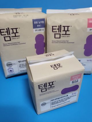 나우[템포] 템포 패드 내추럴 순면 생리대 SET(중형 슬림 + 대형 + 라이너) — 5점을 준 리뷰어가 2024년 5월 올린 사용 사진