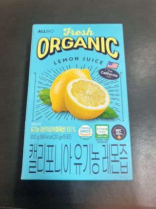 쿠팡 구매평 [올바이오] 캘리포니아 유기농 레몬즙 (100퍼센트 유기농 NFC착즙) — 4.5점을 준 리뷰어가 2024년 11월 올린 사용 사진