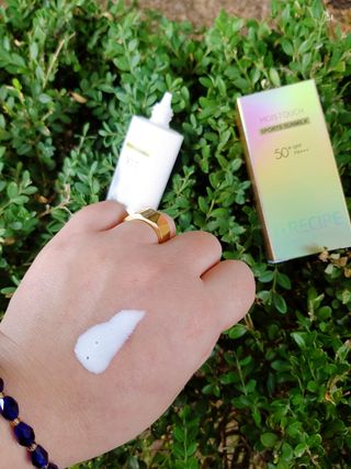 아이레시피 모이스트터치 스포츠 선밀크 50ml (SPF50+ PA+++) — 5점을 준 리뷰어가 2023년 6월 올린 사용 사진