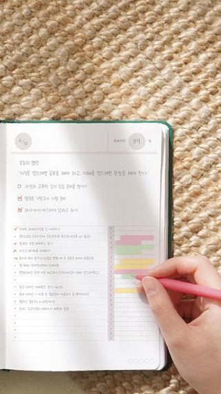 응원과 위로가 필요한 당신에게  리훈 하고싶은말 스터디 플래너 — 5점을 준 리뷰어가 2022년 11월 올린 사용 사진