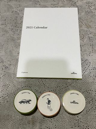 콜린스 2021 엽서 캘린더와 마스킹 테이프 3종 — 5점을 준 리뷰어가 2020년 12월 올린 사용 사진