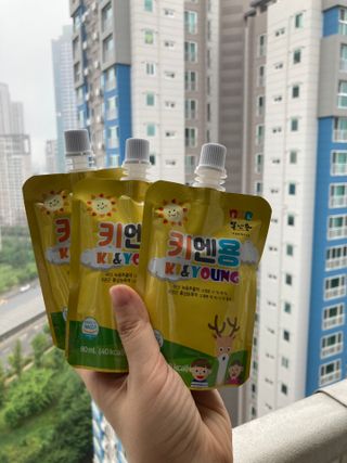 [몸엔용] 어린이, 초등학생의 영양간식 달콤 국산녹용 키엔용  80ml x 10포 — 5점을 준 리뷰어가 2021년 7월 올린 사용 사진