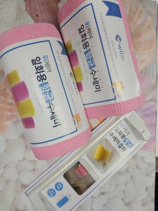위케어 일회용 향균 수세미 50매 2롤 세트 총 100매 Pink — 5점을 준 리뷰어가 2021년 2월 올린 사용 사진