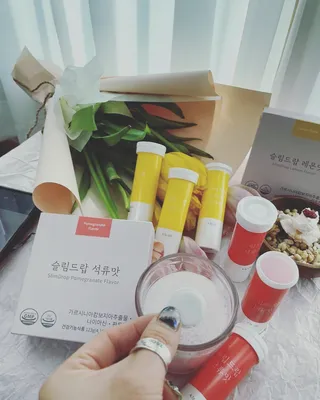 [슬림드랍 석류맛] 건기식 다이어트 보조제 겸 비타민 — 5점을 준 리뷰어가 2022년 2월 올린 사용 사진