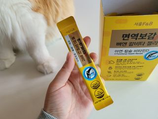 서울에프엔비 면역보감 뼈엔 칼비타 젤리 아연·칼슘·비타민D 20g X 15포 — 5점을 준 리뷰어가 2021년 11월 올린 사용 사진
