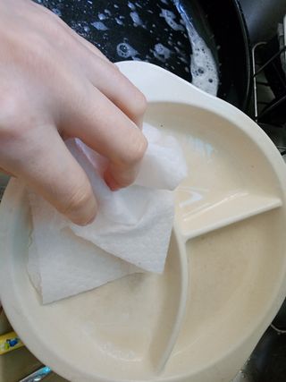 부직포나라 중금속유해물질ZERO 뜯어쓰는 주방 일회용수세미 60매 2매 — 5점을 준 리뷰어가 2022년 9월 올린 사용 사진