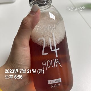 클린24시간 1BOX(5포) + 전용보틀(500ml) — 4.5점을 준 리뷰어가 2023년 7월 올린 사용 사진