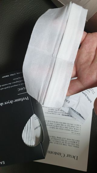[이즈라이프코스메틱] 퍼퓸 드라이어 시트 히노끼향  or 블랑향 2중 택1 30매 — 5점을 준 리뷰어가 2021년 5월 올린 사용 사진