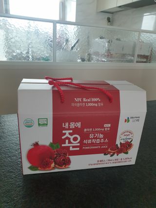 농업회사법인조은 유기농 석류 NFC 착즙주스 70ml 30포 — 5점을 준 리뷰어가 2021년 10월 올린 사용 사진