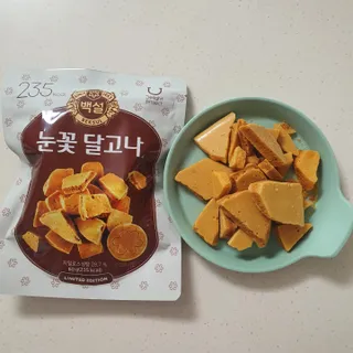 딜라이트 프로젝트  달콤한 눈꽃 간식세트( 눈꽃 솜사탕 / 레몬라임 솜사탕 / 달고나 총 7EA+스마트톡 증정) — 5점을 준 리뷰어가 2022년 4월 올린 사용 사진