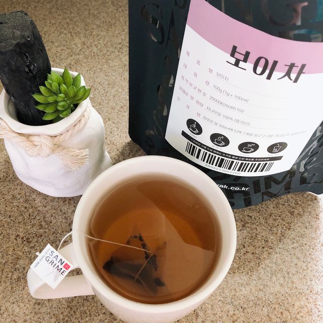 산그리메 보이차 100티백 대용량 삼각티백차 리뷰 사진