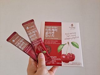 자연에온 가득담은 몽모랑시 타트체리 콜라겐 젤리스틱 — 5점을 준 리뷰어가 2020년 12월 올린 사용 사진