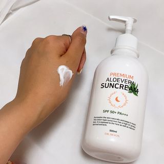 [닥터문] 프리미엄 알로에베라 선크림 500ml — 5점을 준 리뷰어가 2022년 6월 올린 사용 사진