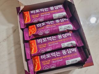 씨알푸드 건강기능식품 6년근 홍삼 함유, 바로먹는 홍삼바 30g 12개입 — 5점을 준 리뷰어가 2022년 3월 올린 사용 사진