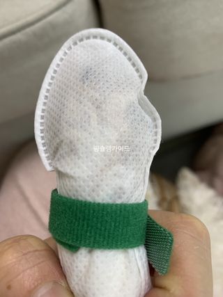 코보콩 에어슈즈 강아지 일회용 신발 소용량 패키지 20매 초경량  미끄럼방지 실내외 겸용 — 4점을 준 리뷰어가 2022년 2월 올린 사용 사진