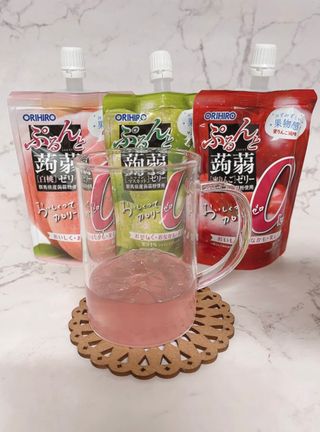 ORIHIRO 오리히로 곤약젤리 제로칼로리 130g 4종 4팩(맛별로 1팩씩) — 5점을 준 리뷰어가 2023년 3월 올린 사용 사진