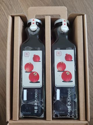 [바이윙클] 페르시아 유기농 석류 착즙주스 750ml 2병 + 선물박스 세트 — 5점을 준 리뷰어가 2022년 3월 올린 사용 사진