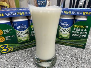 LIVE 매일바이오 알로에 드링킹 요거트 — 5점을 준 리뷰어가 2022년 4월 올린 사용 사진