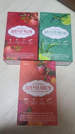 서울에프엔비 콜라스틴 3종 뷰티젤리스틱 45입 [ABC핏 15입 /  석류핏 15입 / 청스피루리나 15입] — 5점을 준 리뷰어가 2021년 9월 올린 사용 사진