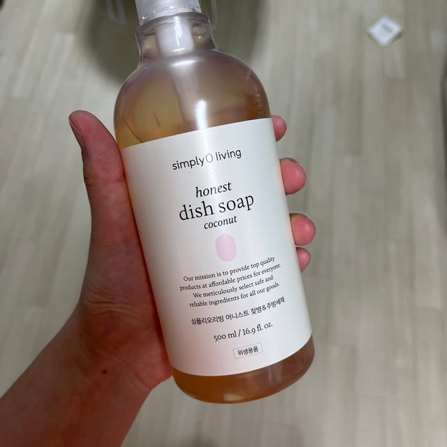 심플리오리빙 어니스트 주방세제 본품 500ml + 리필 900ml (코코넛향) 리뷰 사진