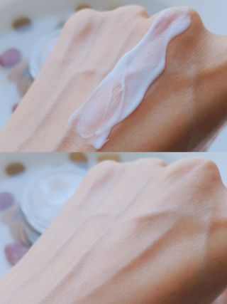 산수시 아쿠아 베네핏 24h 수부지 물광 속건조 수분크림 50ml — 3점을 준 리뷰어가 2021년 6월 올린 사용 사진