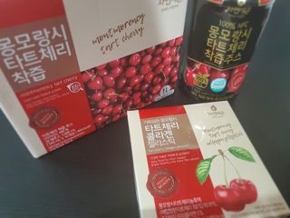 자연에온 몽모랑시 타트체리 3종 세트 구성 - 저분자콜라겐젤리, NFC 착즙주스 — 3.5점을 준 리뷰어가 2021년 7월 올린 사용 사진