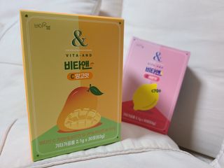 비타앤C 레몬맛, 망고맛 — 5점을 준 리뷰어가 2021년 4월 올린 사용 사진