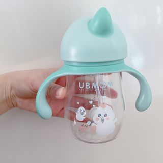 유비맘 트라이탄 코니빨대컵_컬러 랜덤 발송 — 5점을 준 리뷰어가 2021년 2월 올린 사용 사진