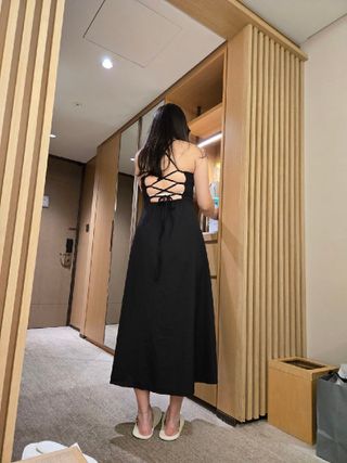 다운블로우 백트임 크로스 홀터 나시 롱원피스 비치드레스 GSS DR200 — 5점을 준 리뷰어가 2025년 7월 올린 사용 사진