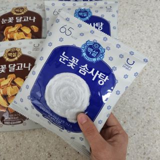 딜라이트 프로젝트  달콤한 눈꽃 간식세트( 눈꽃 솜사탕 / 레몬라임 솜사탕 / 달고나 총 7EA+스마트톡 증정) — 5점을 준 리뷰어가 2022년 5월 올린 사용 사진