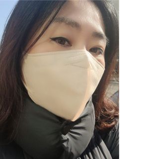 애니가드 셋업마스크 4컬러 각 10매입 [크리미베이지, 캐시미어로즈, 초콜렛브라운, 미드나잇네이비] — 5점을 준 리뷰어가 2022년 2월 올린 사용 사진