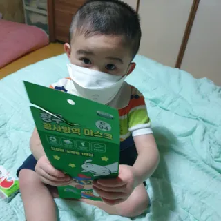 [숨그림] 3D 입체형, 짱구, 무직타이거, 빨강머리앤 우리아이 그리고 내가 쓰는 믿을수있는 케릭터 마스크 — 5점을 준 리뷰어가 2021년 10월 올린 사용 사진