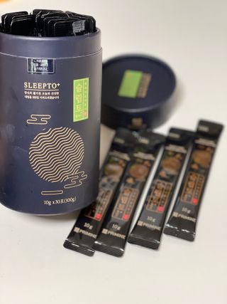 프리마인 자체 기업부설 연구소에서 찾아낸 건강한 수면의 비밀.  슬립토 플러스 30포 — 5점을 준 리뷰어가 2023년 5월 올린 사용 사진