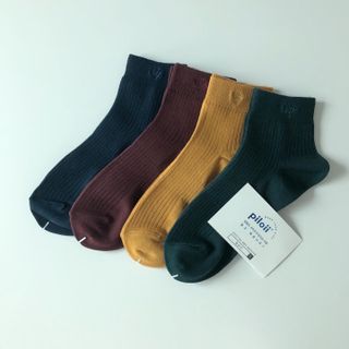 [사이즈가 있는 양말 필로이] 남/여 골지 발목 양말 4족 세트 남【S, M, L, XL】여【S, M, L】_컬러 랜덤 — 5점을 준 리뷰어가 2022년 6월 올린 사용 사진