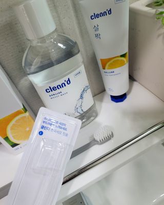 주식회사 클린디 [클린디]🌿민트향으로 상쾌하게, 단짝가글 + 맞춤 칫솔 + 치약 세트🦷 — 5점을 준 리뷰어가 2022년 1월 올린 사용 사진
