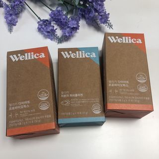 웰리카 다이어트 프로바이오틱스  20포 + 웰리카 저분자 피쉬콜라겐 10포 — 5점을 준 리뷰어가 2021년 5월 올린 사용 사진