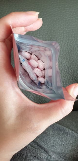 입 냄새 완화에 도움을 주는 에티켓 캔디 복숭아맛 앳캔디 — 5점을 준 리뷰어가 2020년 12월 올린 사용 사진