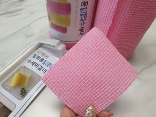 위케어 일회용 향균 수세미 50매 2롤 세트 총 100매 Pink — 5점을 준 리뷰어가 2021년 2월 올린 사용 사진