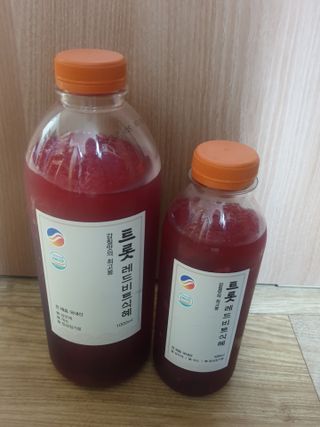 트롯전통식혜 트롯레드비트식혜 1리터 +500리터 — 5점을 준 리뷰어가 2021년 5월 올린 사용 사진