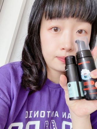 코스모먼트 부스티모 부스팅샴푸60ml + 비듬세정 진정샴푸50ml — 5점을 준 리뷰어가 2022년 1월 올린 사용 사진