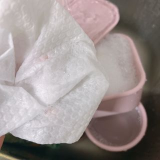 부직포나라 중금속유해물질ZERO 뜯어쓰는 주방 일회용수세미 60매 2매 — 5점을 준 리뷰어가 2022년 11월 올린 사용 사진