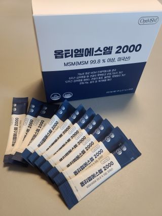 바른비타민 옵티엠에스엠2000 1박스 60포 관절 연골 복합건강기능식품 — 5점을 준 리뷰어가 2021년 6월 올린 사용 사진