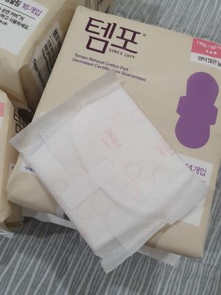 나우[템포] 템포 패드 내추럴 순면 생리대 SET(중형 슬림 + 대형 + 라이너) — 5점을 준 리뷰어가 2024년 5월 올린 사용 사진