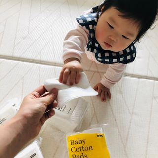 디어엘로디 프리미엄 유기농 유아 솜티슈 40매 3Pack +60매 1Pack 혼합형 — 4점을 준 리뷰어가 2021년 4월 올린 사용 사진