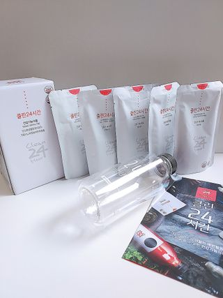 클린24시간 1BOX(5포) + 전용보틀(500ml) — 3.5점을 준 리뷰어가 2022년 8월 올린 사용 사진
