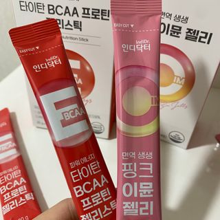 인디닥터 면역 생생 핑크 이뮨 젤리 + 타이탄 BCAA 프로틴 젤리스틱 — 5점을 준 리뷰어가 2022년 3월 올린 사용 사진