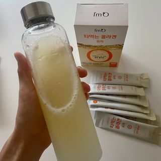 [음료수 대신 가능!]  빠르게 흡수되는 아임오 타먹는 콜라겐 1박스 — 5점을 준 리뷰어가 2023년 4월 올린 사용 사진