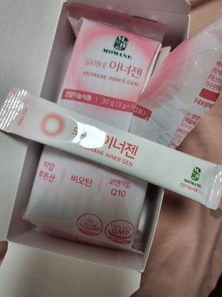 [모마네] 이너뷰티 히알루론산 비오틴 코큐텐 저분자피쉬콜라겐 - 3 g 30포 ★석류맛 — 5점을 준 리뷰어가 2021년 12월 올린 사용 사진