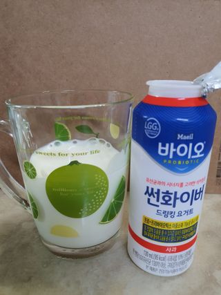LIVE 매일바이오 썬화이버 드링킹 요거트 — 5점을 준 리뷰어가 2022년 8월 올린 사용 사진